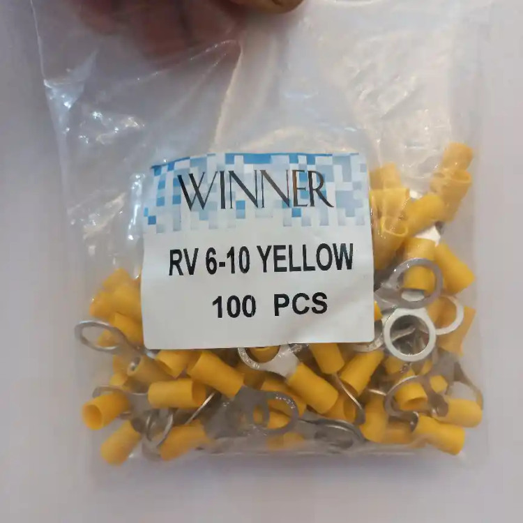سرسیم گرد حلقوی مدل RV 2_10روکش پلاستیکی زرد