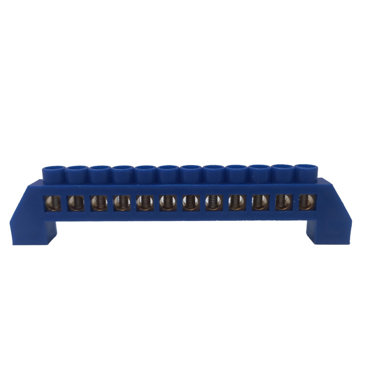 ترمینال یا شینه فانتزی ۱۲ پیچ رنگ آبی مناسب تابلو برق