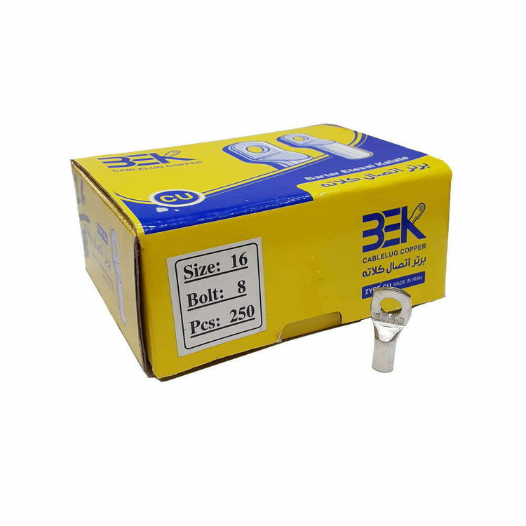 کابلشو مسی سایز ۱۶ با سوراخ ۸ میلیمتر مناسب اتصال مطمئن سیم و کابل برق