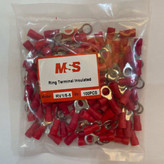 سرسیم گرد مدل RV1.25-5 بسته ۱۰۰ عددی روکش پلاستیکی قرمز