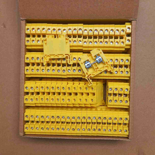 ترمینال ریلی رعد الکتریک مدلRTP6 ساییز ۶ رنگ زرد