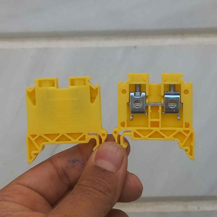 ترمینال ریلی رعد الکتریک مدل RTP10 رنگ زرد مخصوص تابلو برق