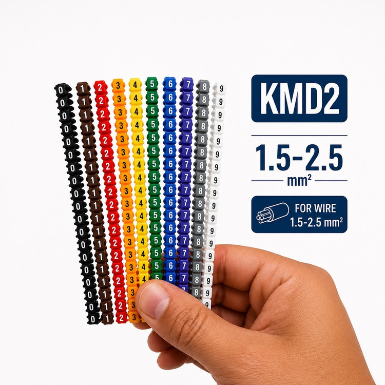 شماره سیم رنگی 0 تا 9 مدل KMD2 مناسب سیم برق 1.5 تا 2.5 میلیمتر
