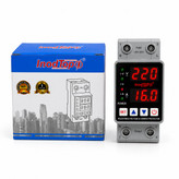 محافظ ولتاژ و جریان ریلی تکفاز اینودتاپ (InodTop) به همراه جعبه محصول با نمایشگر دیجیتال، مناسب تابلو برق و حفاظت از تجهیزات برقی