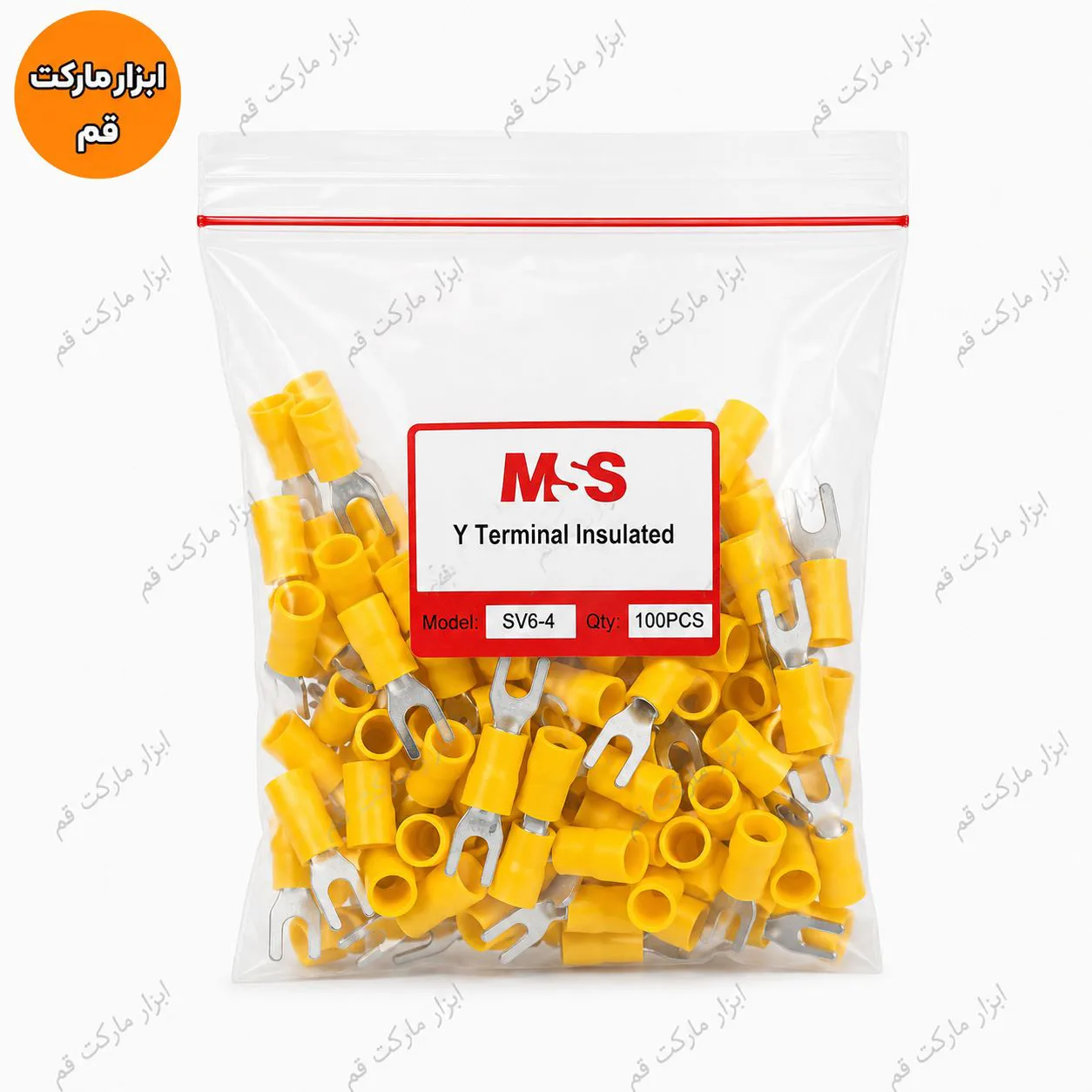 سرسیم دوشاخ روکش دار سایز۶ دهانه ۴ میلی متر مدل (SV 6-4) بسته 100 عددی