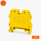 ترمینال ریلی ۶ آمپر زرد پارت الکتریک مناسب اتصال و انشعاب سیم و کابل در تابلو برق و تجهیزات برق صنعتی