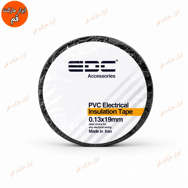 چسب برق PVC مشکی EDC عرض ۱۹ میلیمتر مناسب عایقکاری سیم و کابل برق